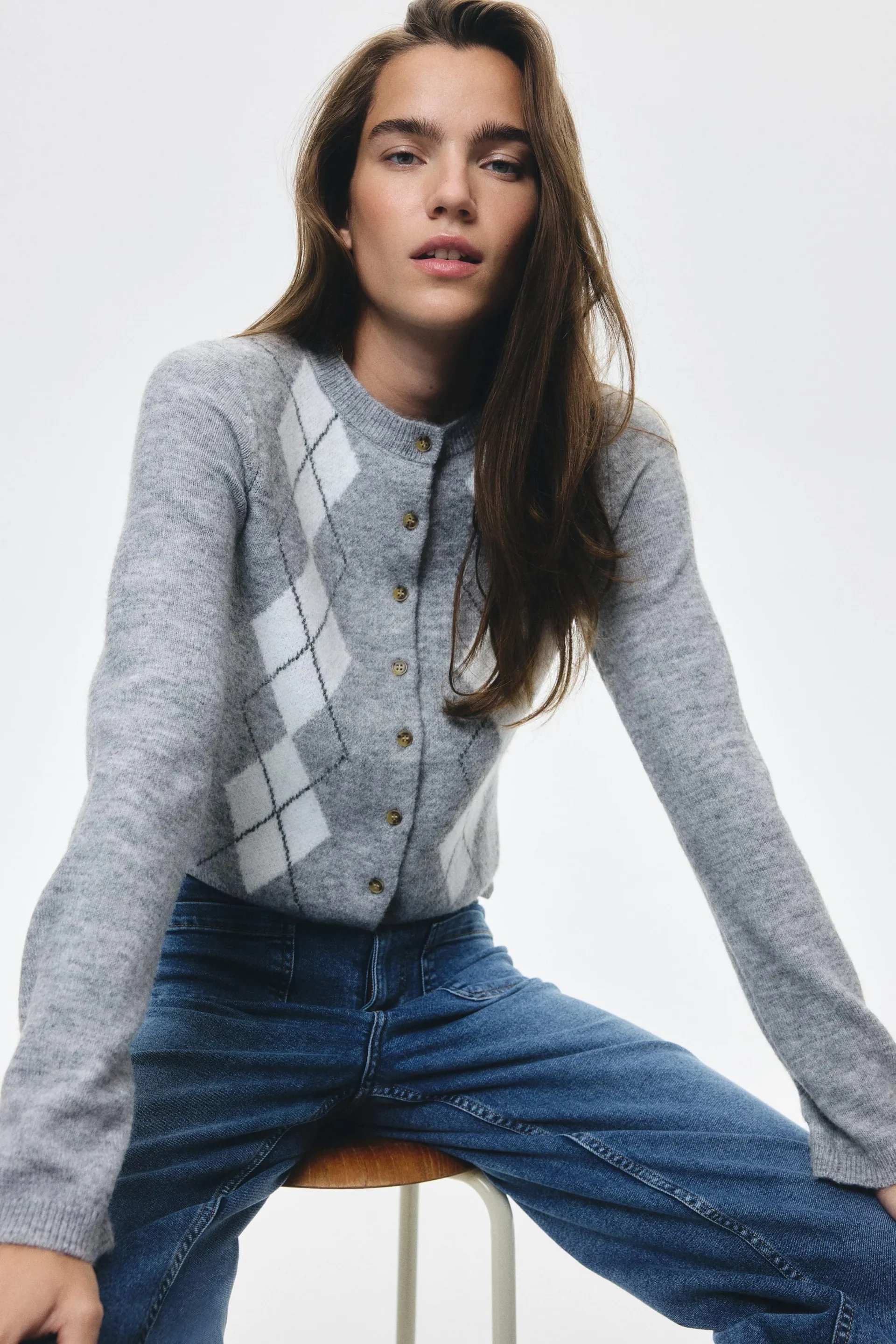 Cárdigan en tejido jacquard