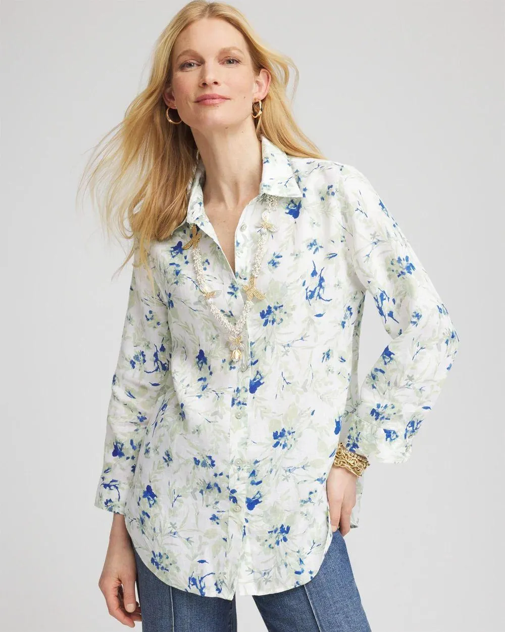 No Iron ™ Floral Linen Shirt