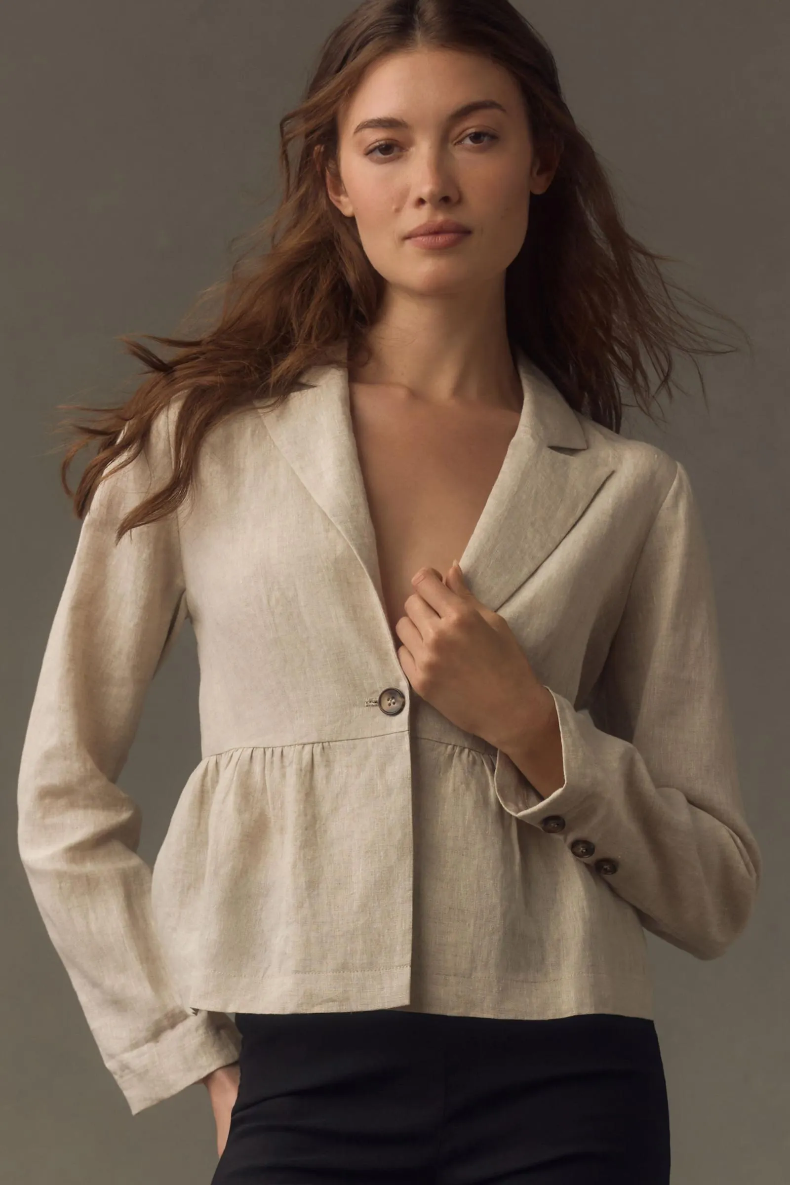 DOLAN Linen Babydoll Blazer