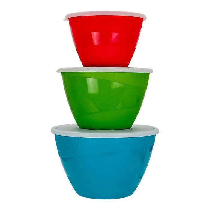 Juego de 3 tazones de plástico con tapa 200-4233-12 Home Sweet Home