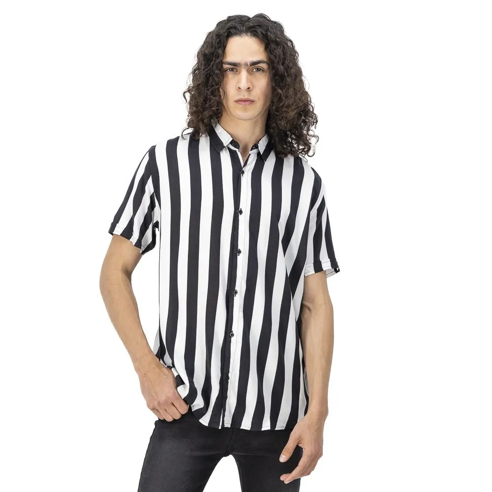 Camisa Hummo Hombre Con Diseño De Rayas Bicolor