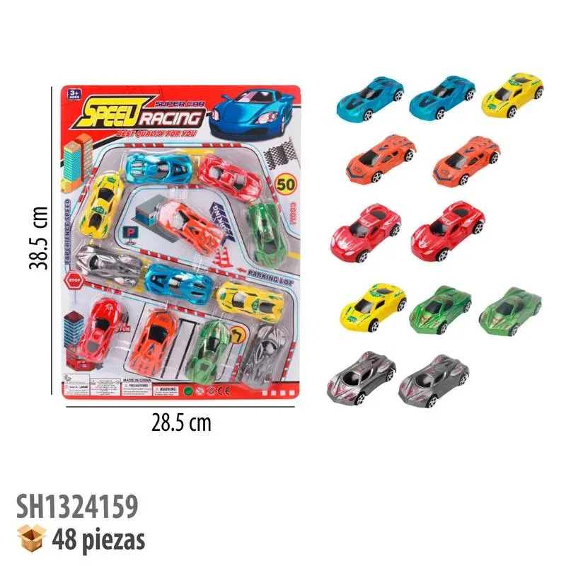 CARROS 12 PIEZAS FRICCION