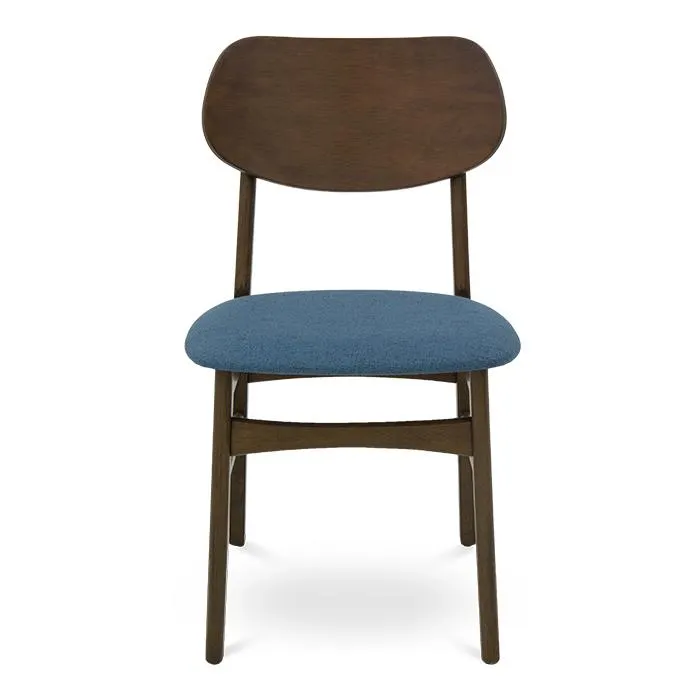 Silla Tela Azul Oscuro/nogal Nun