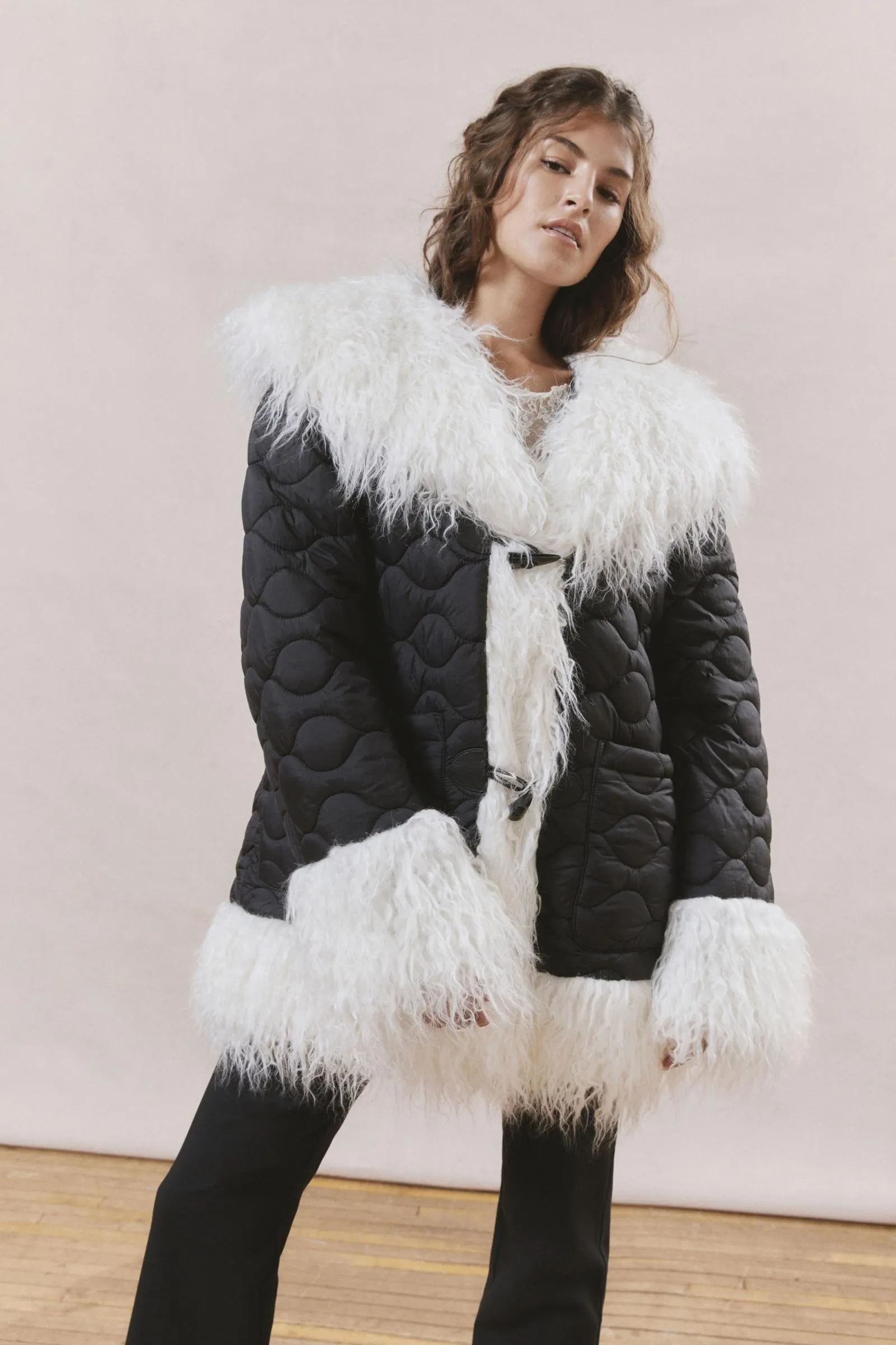 UO Blanka Faux Fur Quilted Liner Jacket