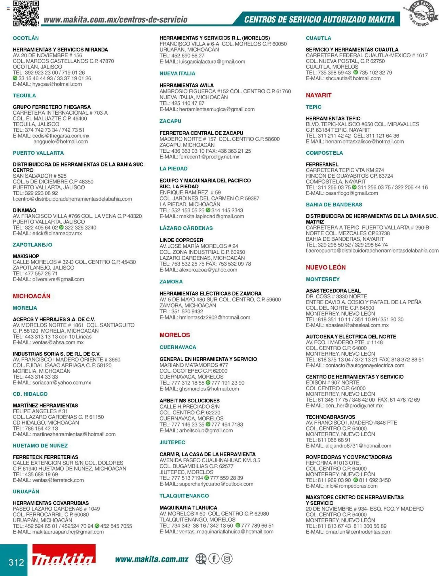 Catálogo de Catálogo Makita 8 de julio al 31 de diciembre 2025 - Pagina 312