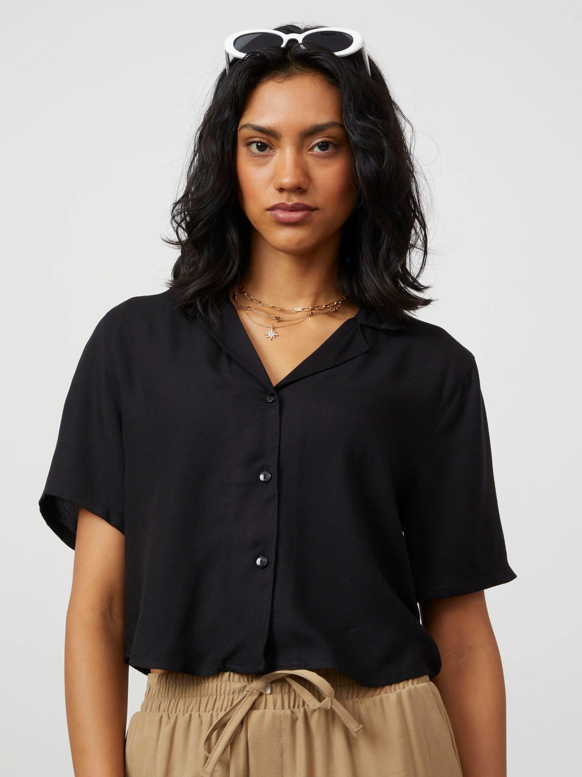 Camisa Manga Corta Resort Negro