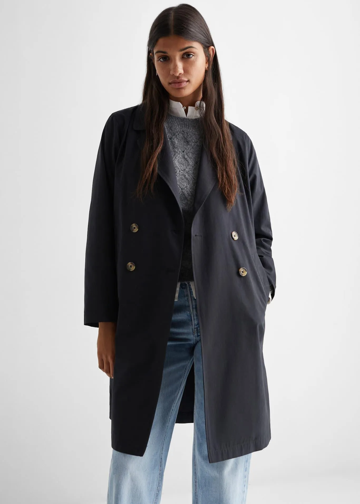 Gabardina trench botones