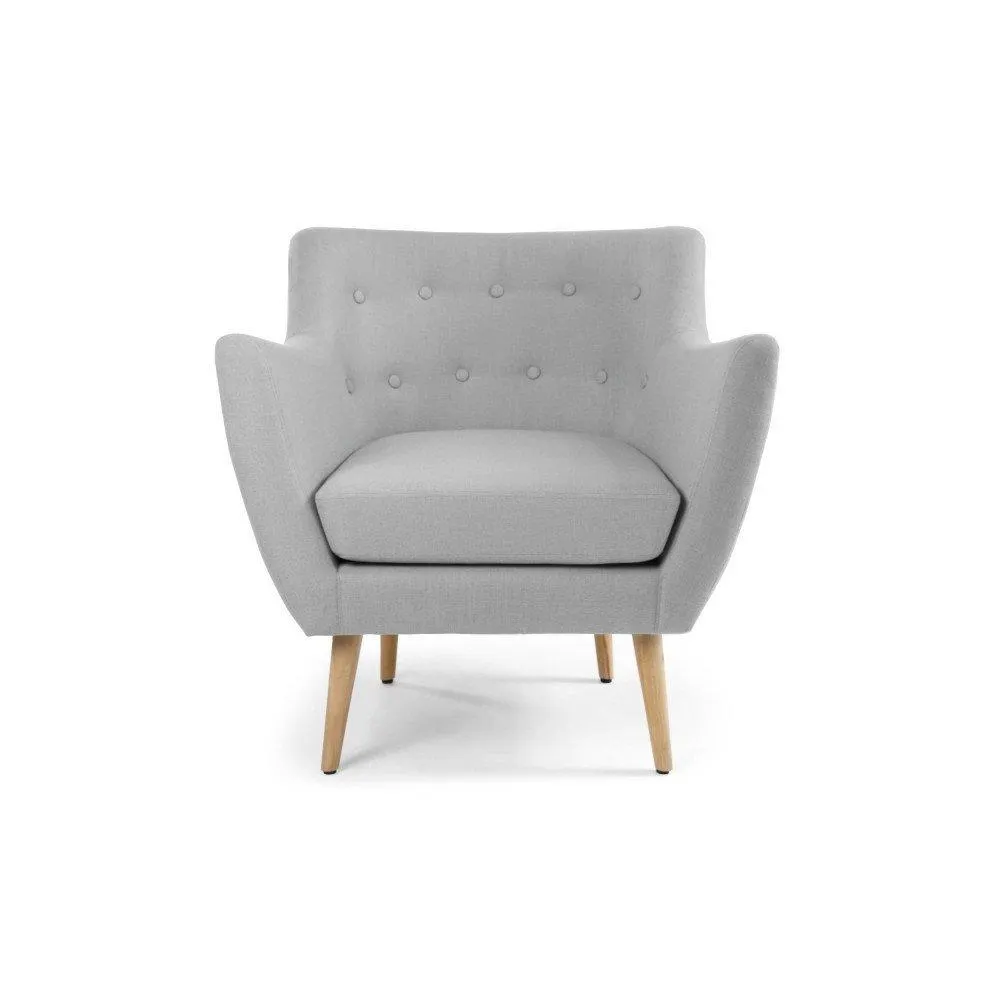 Invite - Sillón estilo escandinavo en tela color gris claro