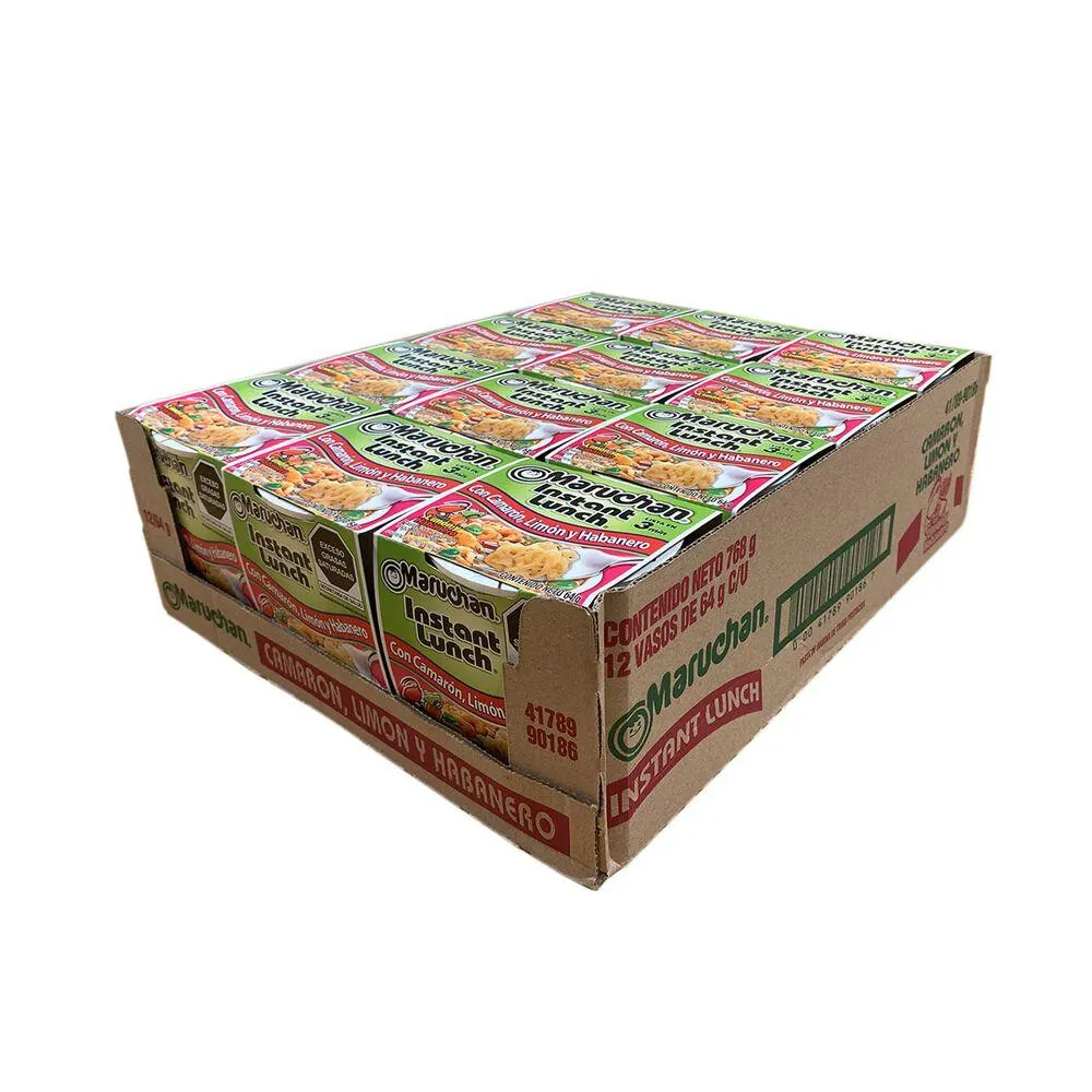 Sopa Instantánea Camarón Limón Habanero Maruchan 12/64 g