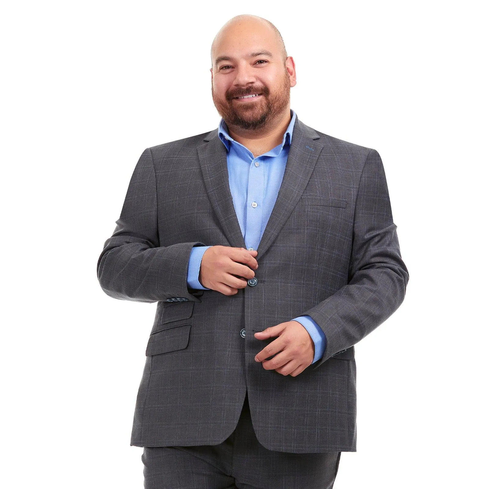 Saco formal a cuadros | Azul | Tallas extras