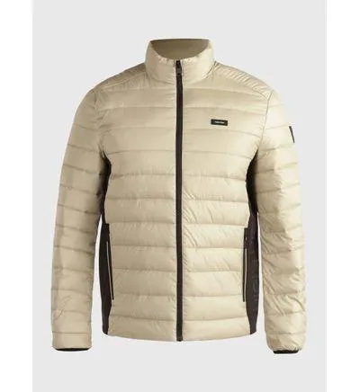Chamarra Calvin Klein Logo Hombre Beige