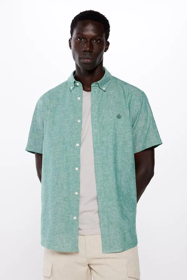Camisa manga corta lino