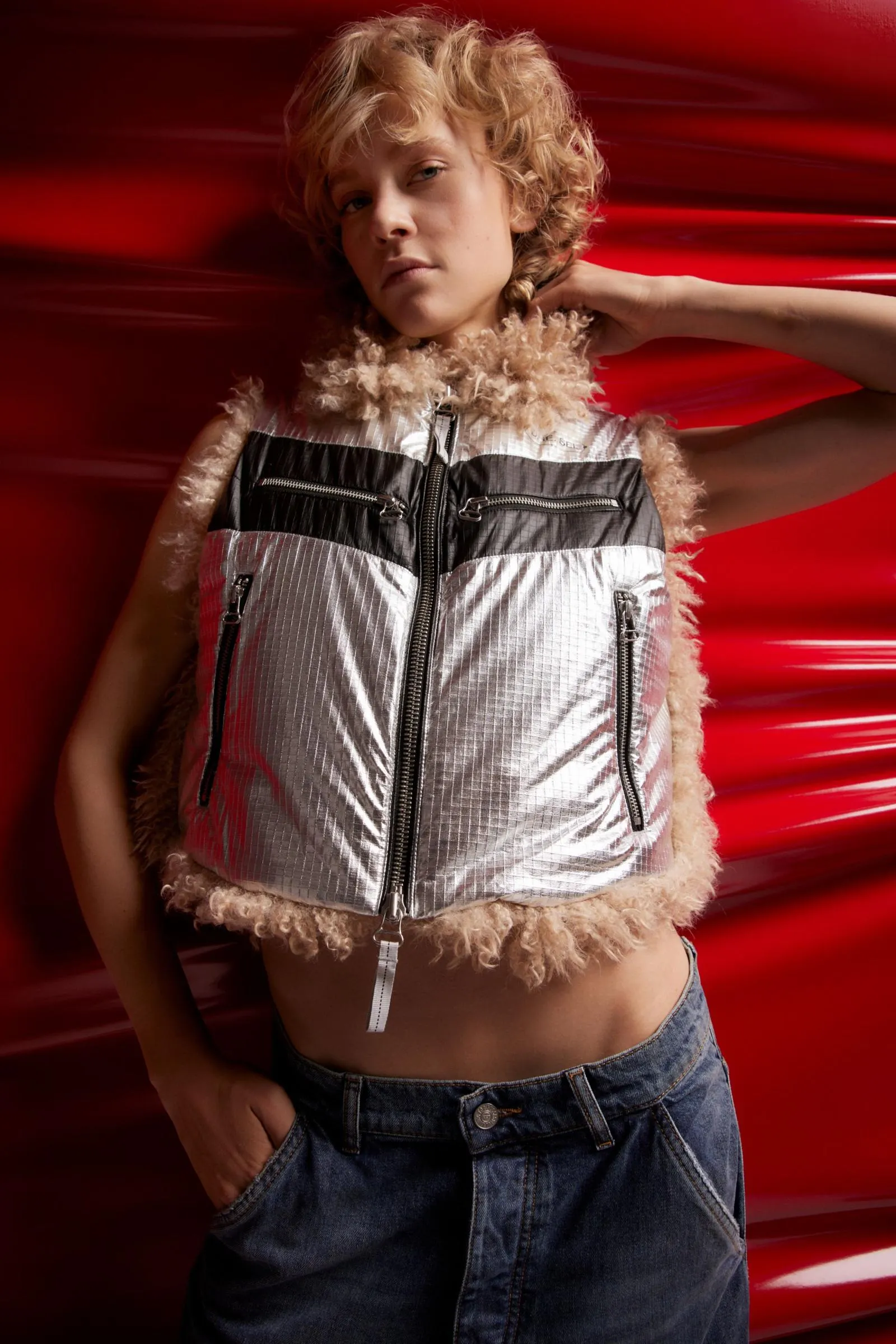 Diesel Efia Faux Fur Vest