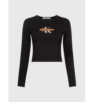 Playera Calvin Klein Manga Larga Mujer Negro