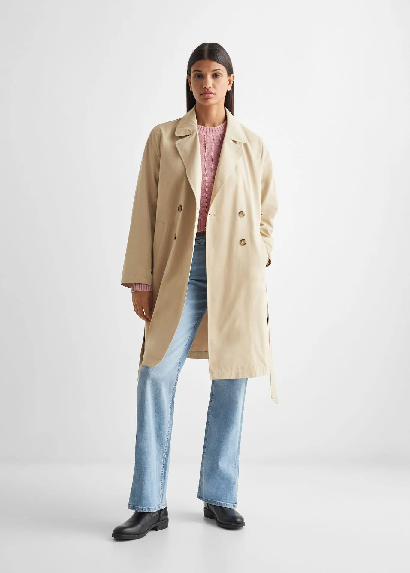 Trench doble botonadura