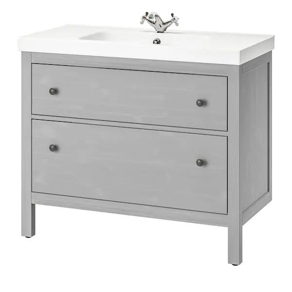 HEMNES / ODENSVIK Mueble de lavabo con 2 cajones