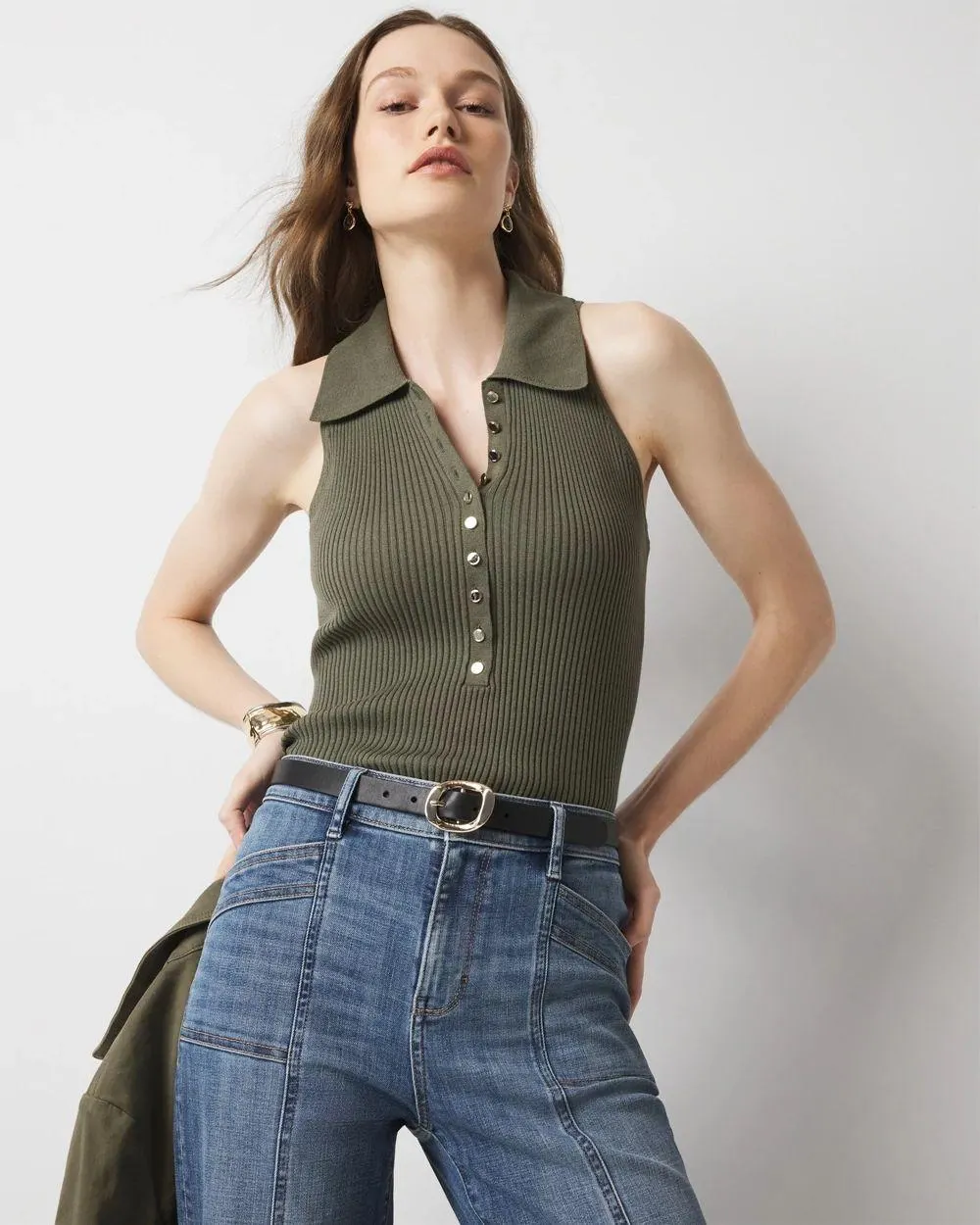 Henley Sweater Tank Top