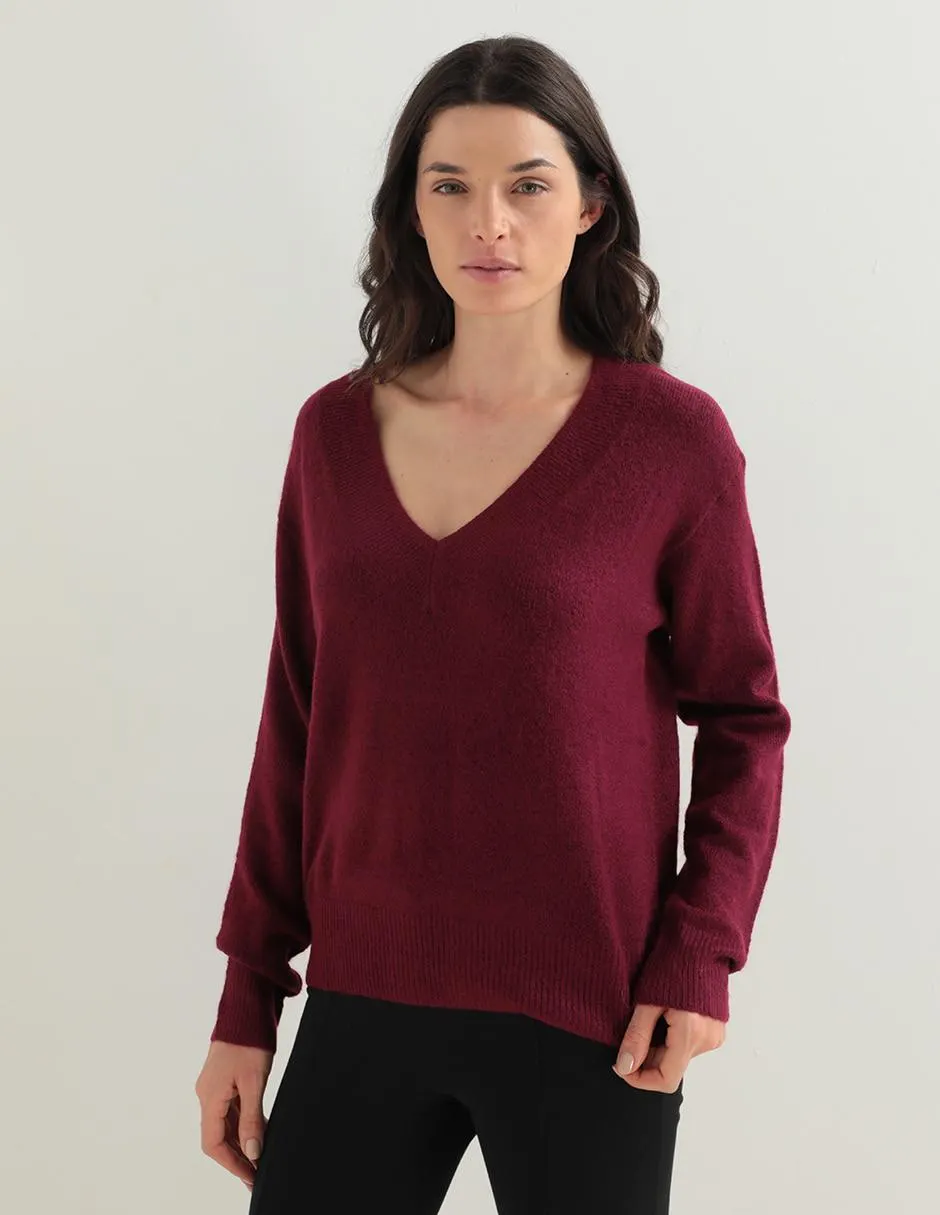 Suéter cuello V para mujer