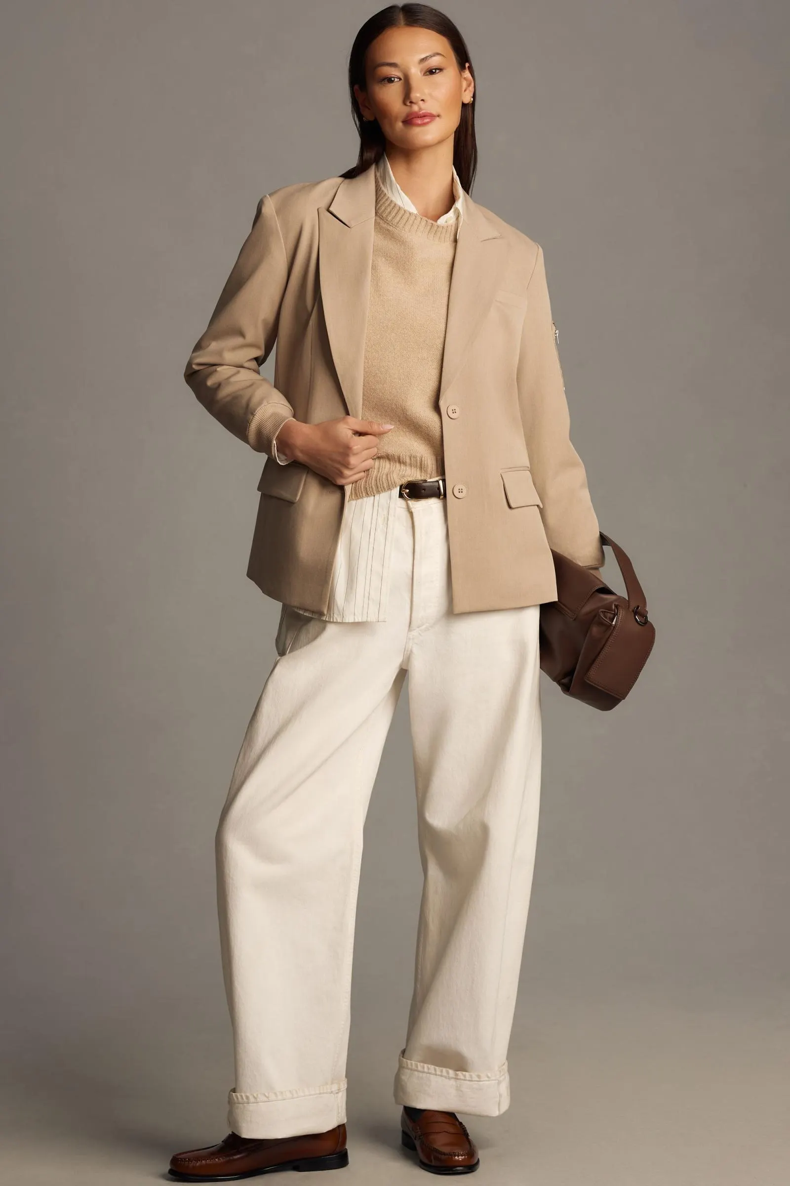 DOLAN Relaxed Bomber-Sleeve Blazer