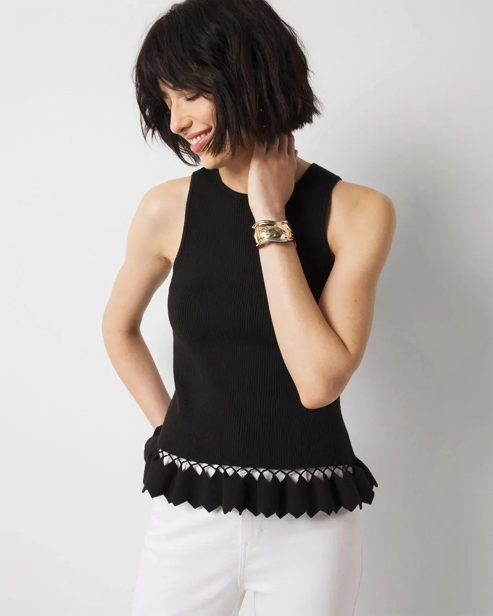 Petal Peplum Sweater Tank