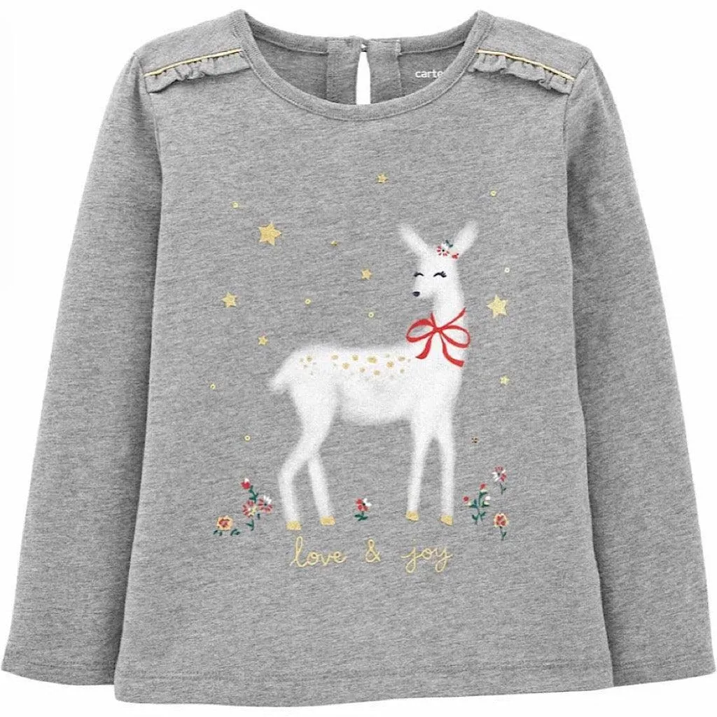 Blusa Carter’s manga larga color gris para niña