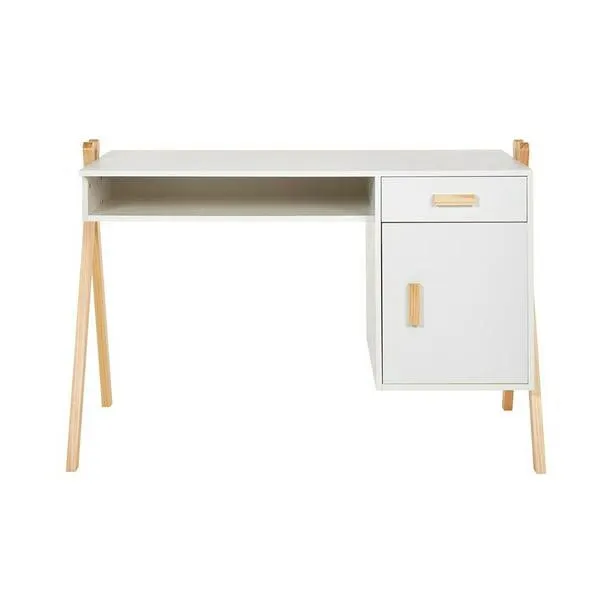 Escritorio Alterego Klem Con 1 cajón Blanco