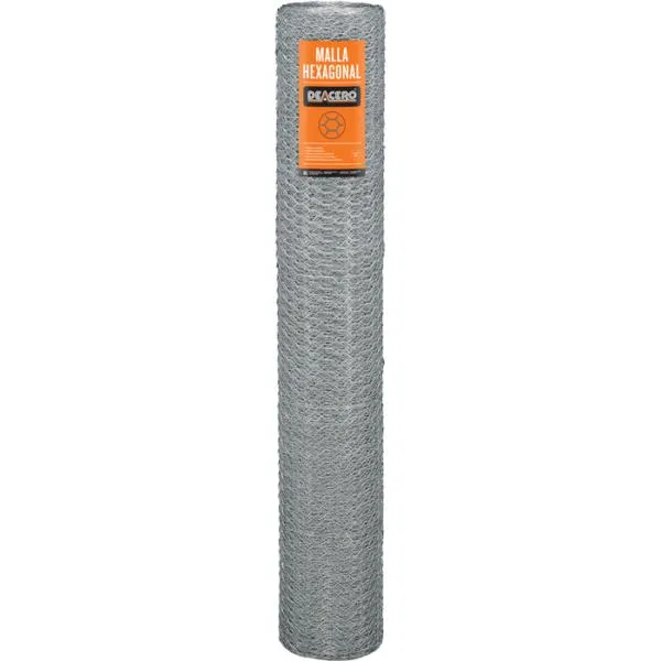 Malla hexagonal 45 m calibre 23 acero galvanizado Deacero