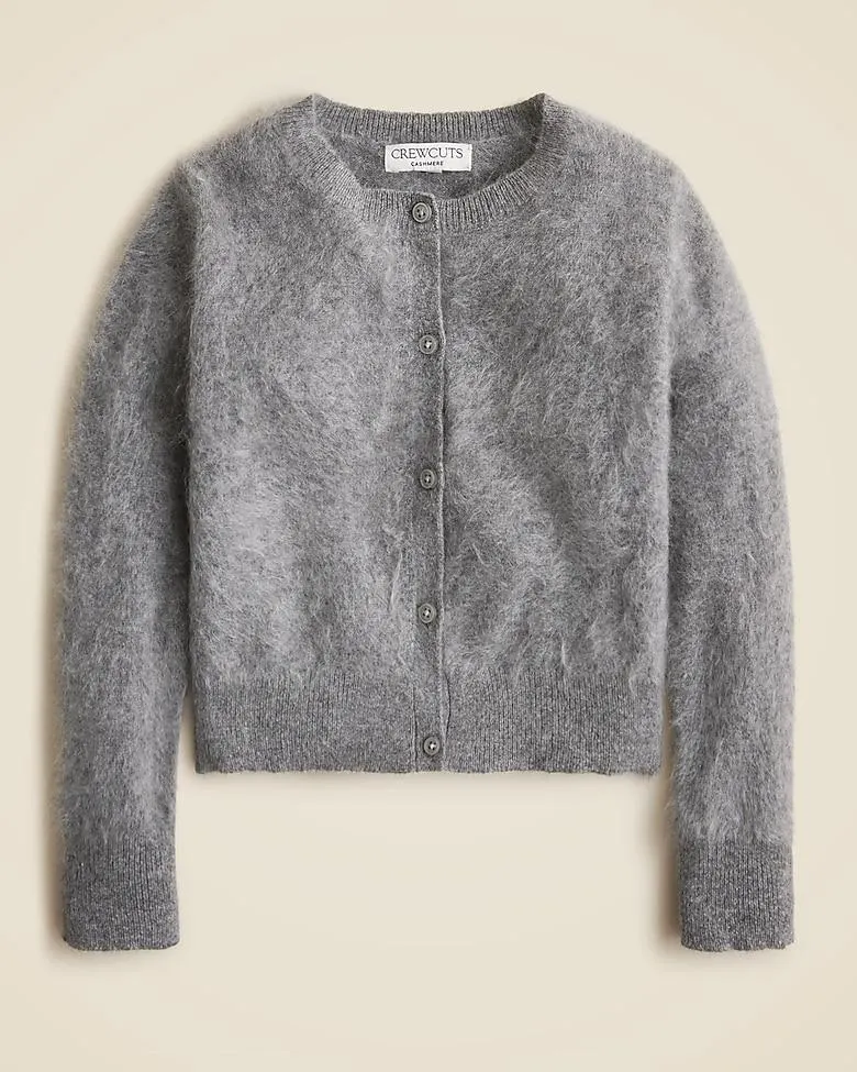 Girls' brushed cashmere cardigan