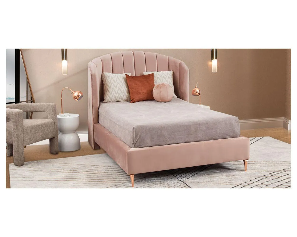 Cama Matrimonial Anika Rosa