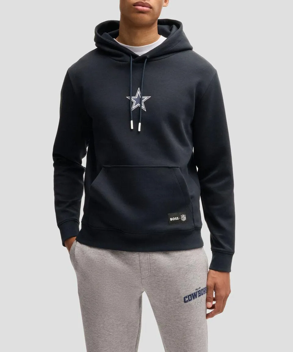 Sudadera Boss x NFL en interlock con capucha y detalle especial de la marca Hombre