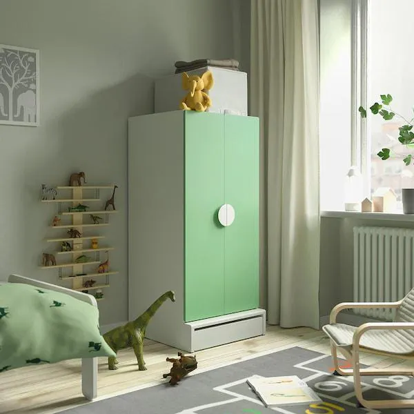 Clóset, blanco verde/con 3 repisas,