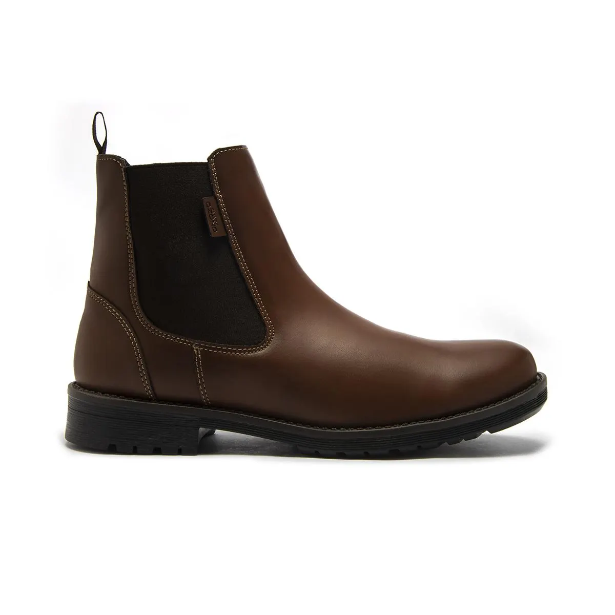 BOTÍN SUELA CORRIDA TACÓN ANCHO CAPA DE OZONO PARA HOMBRE ESTILO 620702 TAN