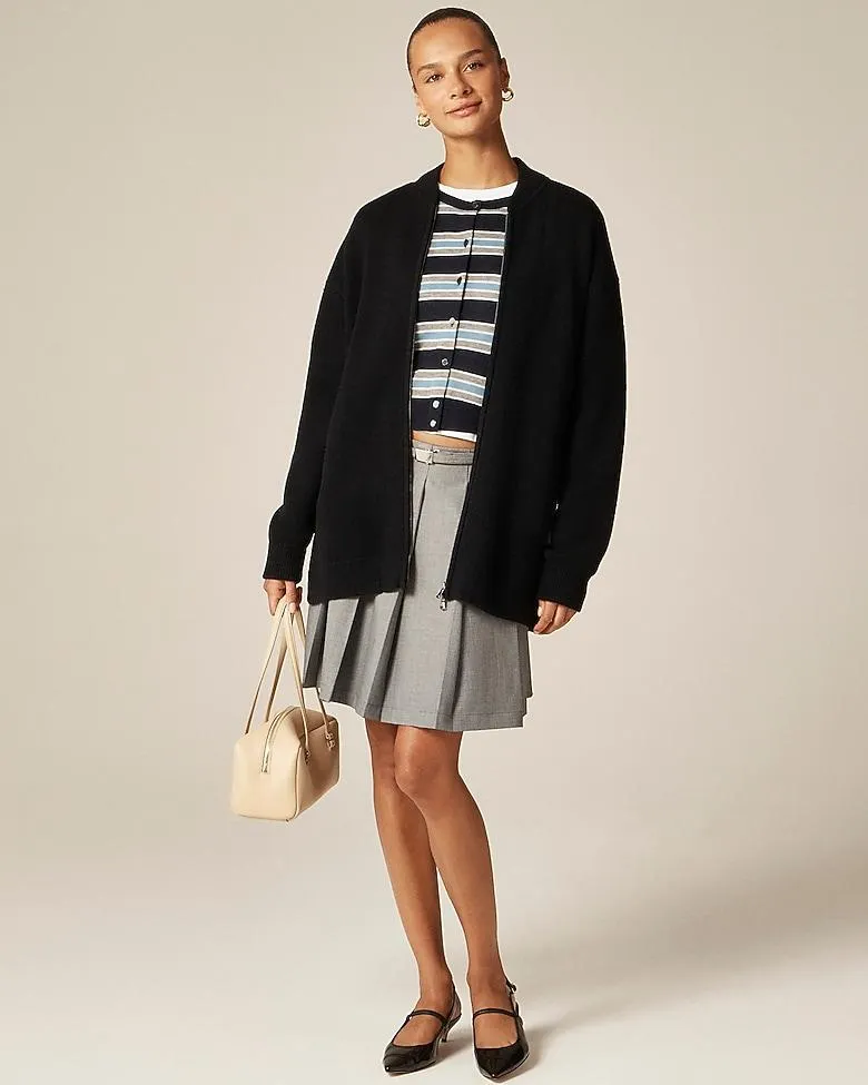 Full-zip flight sweater-jacket