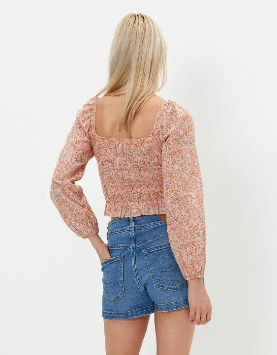 AE Blusa Plisada Manga Larga