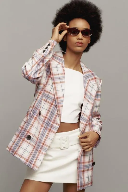 Avec Les Filles Plaid Blazer