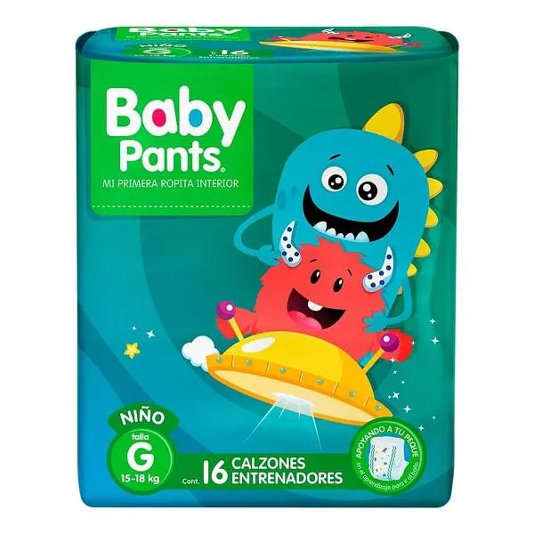 Pañal Baby pants grande para niño con 16 piezas