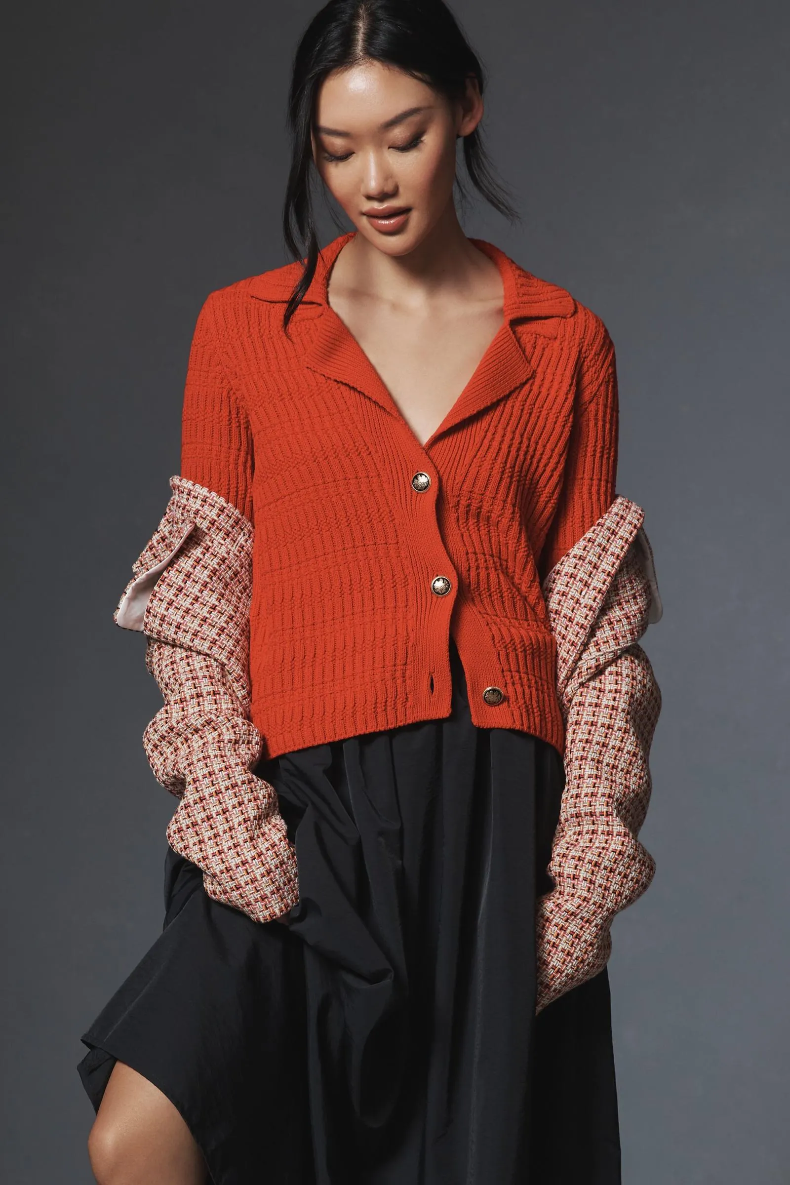 The Greta Polo Cardigan Sweater by Maeve