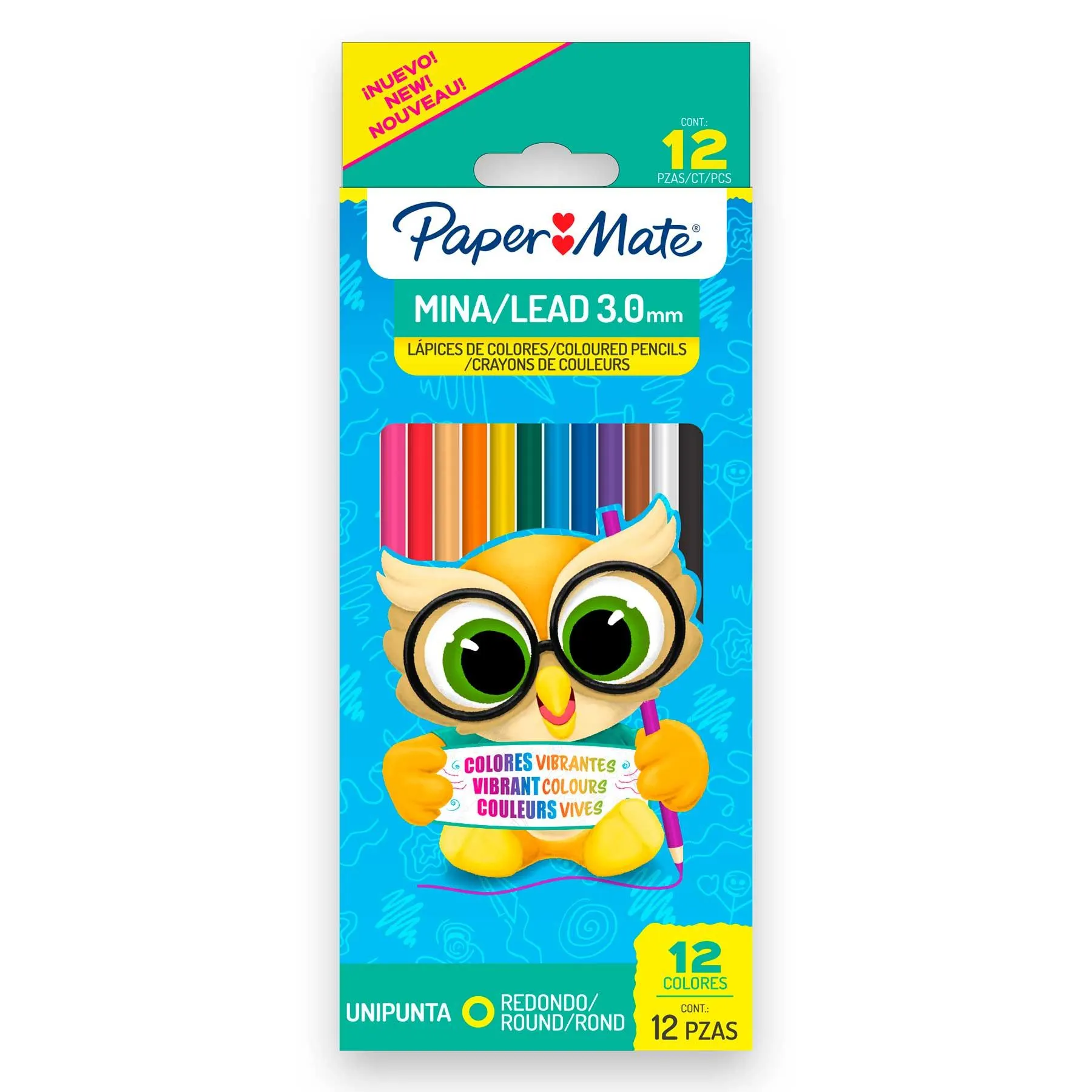 Lápices de Colores Paper Mate Redondos C/12