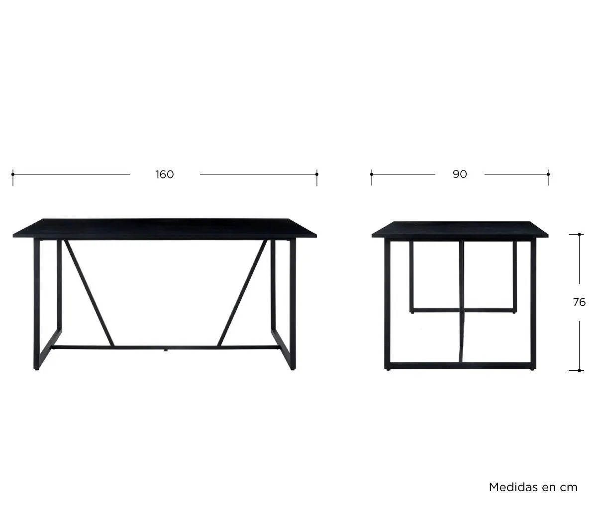 Mesa de comedor Oluta - Negro