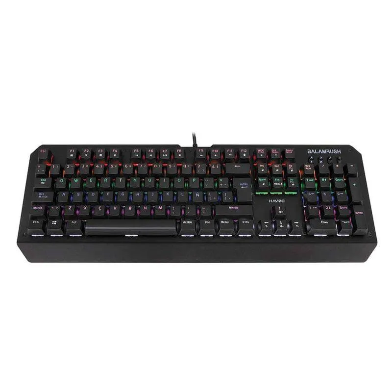 Teclado Gamer Mecánico USB RGB Havoc, Alámbrico, Negro (Español) Balam Rush BR-929660