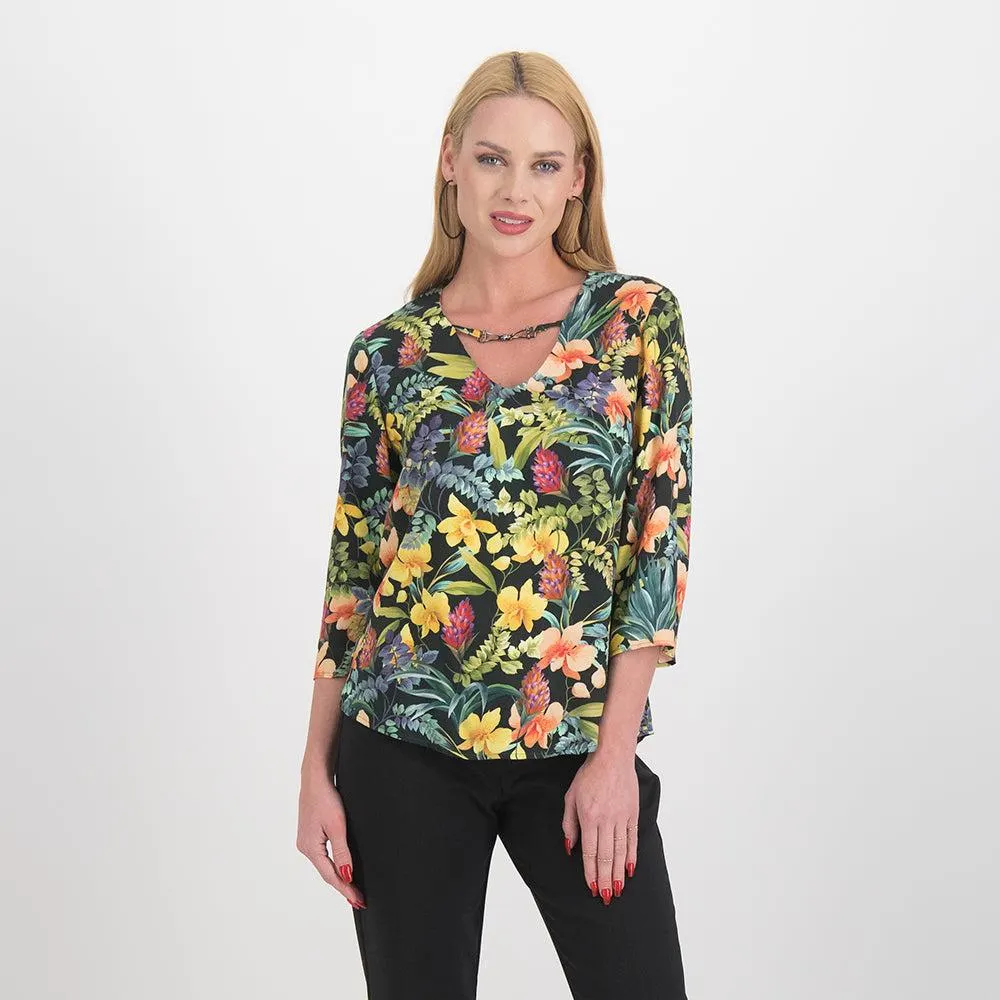 Blusa estampado de flores grandes