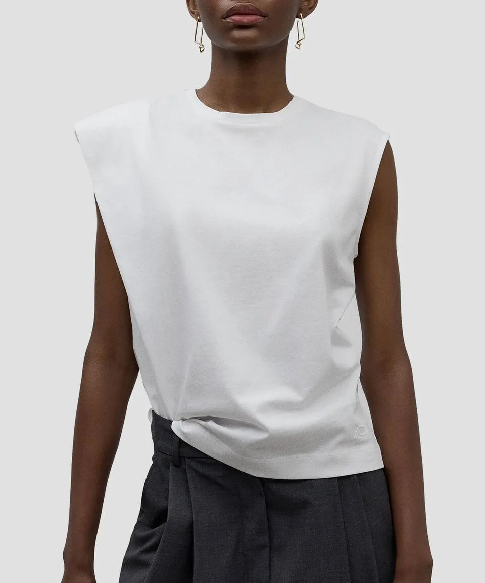 Blusa lisa sin mangas Mujer