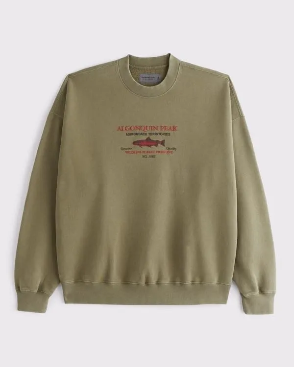 Fishing Graphic Crew Sweatshirt