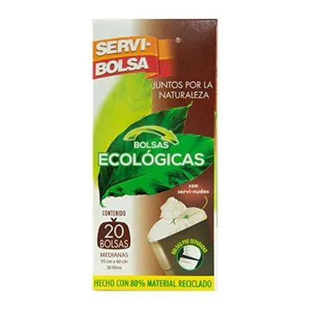 Bolsas Para Basura Medianas Servibolsa Ecológicas 20 Pzas
