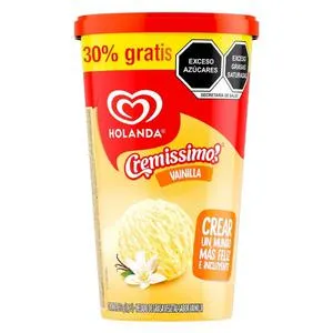 HOLANDA CREMISSIMO HELADO DE GRASA VEGETAL SABOR VAINILLA 533 g 533 GR.