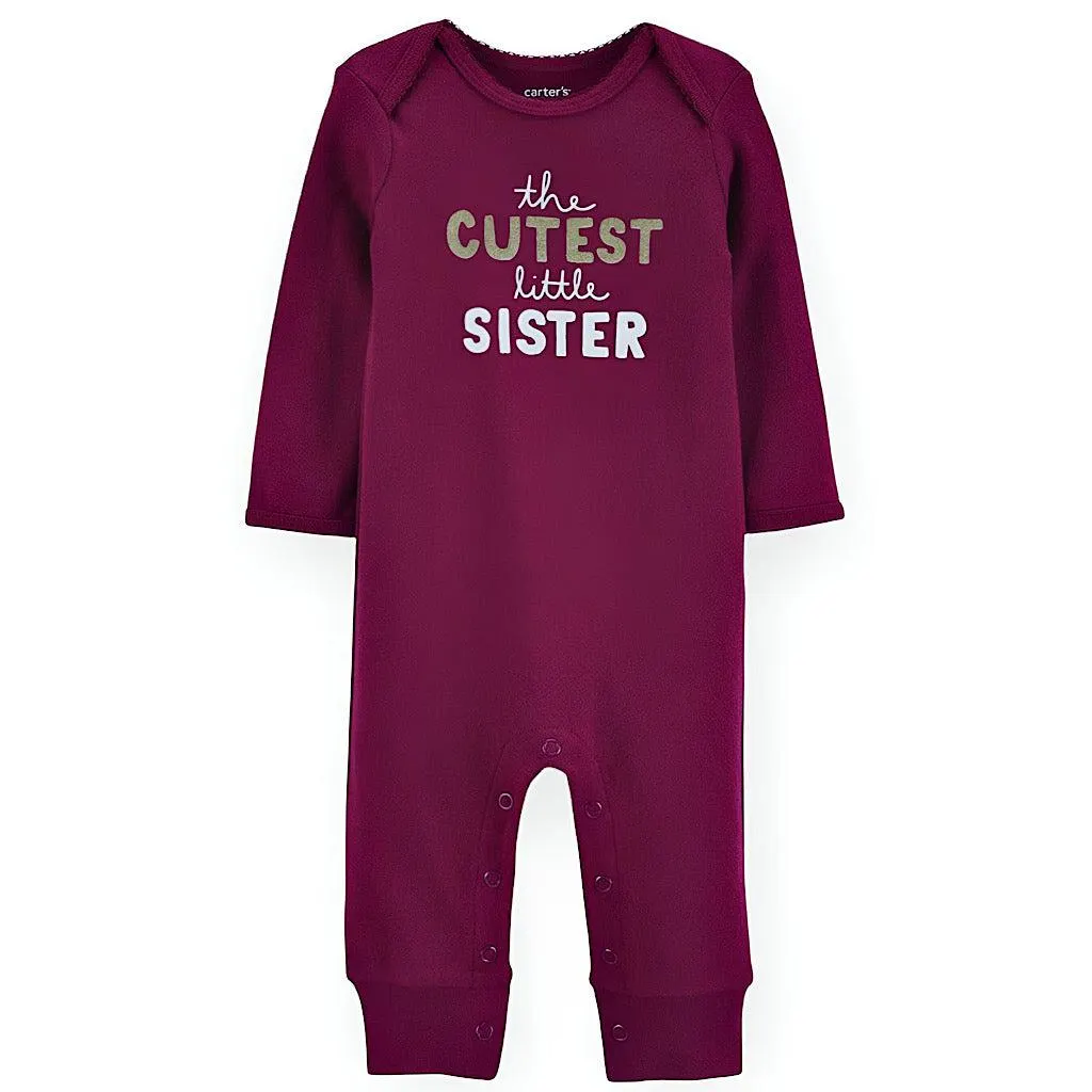 Jumpsuit Carter’s little sister borgoña para bebita