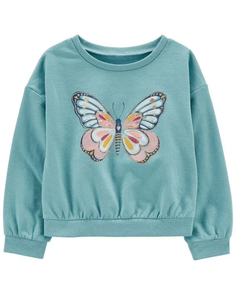 Playera De Cuello Redondo Con Mariposa Para Bebés Carter's