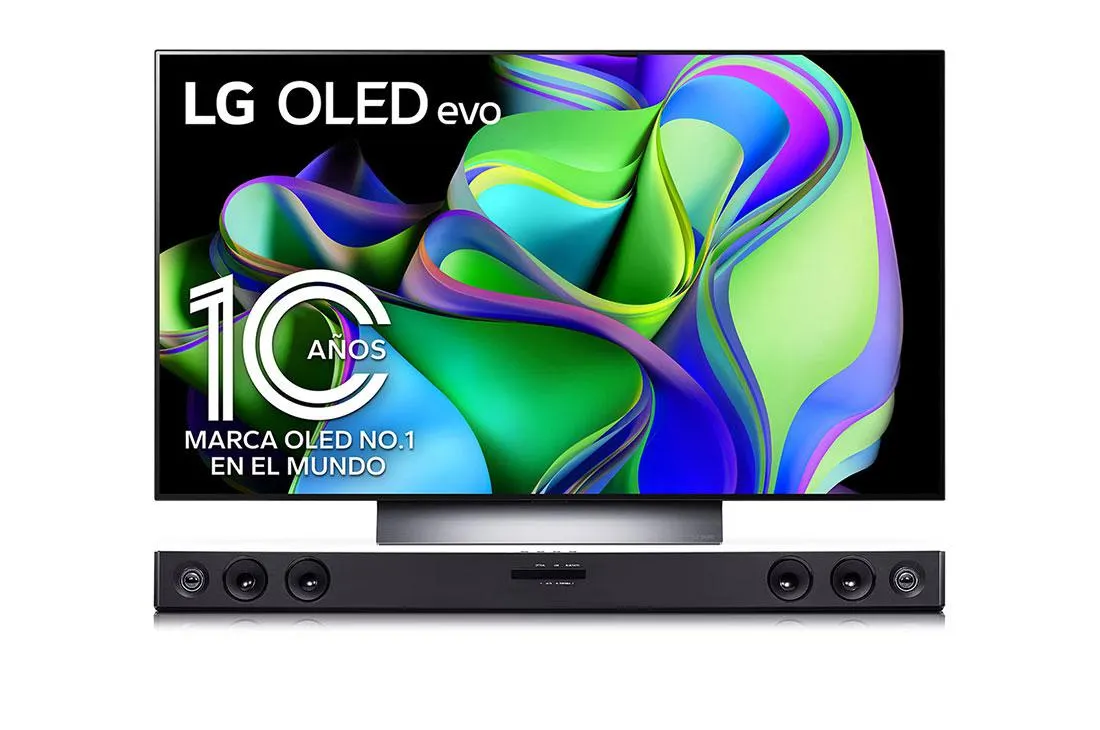 Pantalla LG OLED evo 48'' C3 4K SMART TV con ThinQ AI + LG Sound Bar SK1D