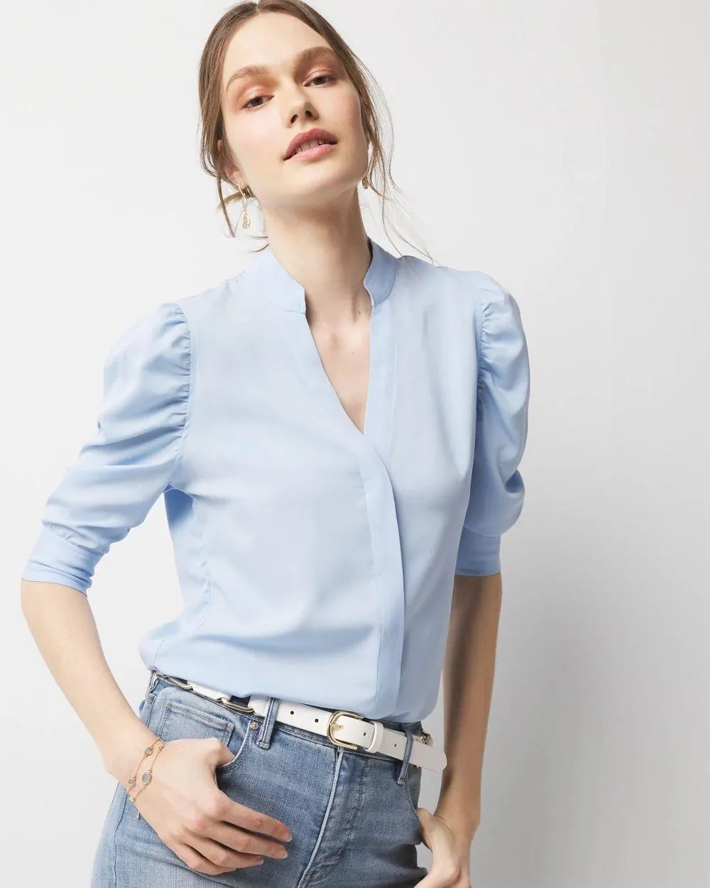 Ruched Sleeve Shirt