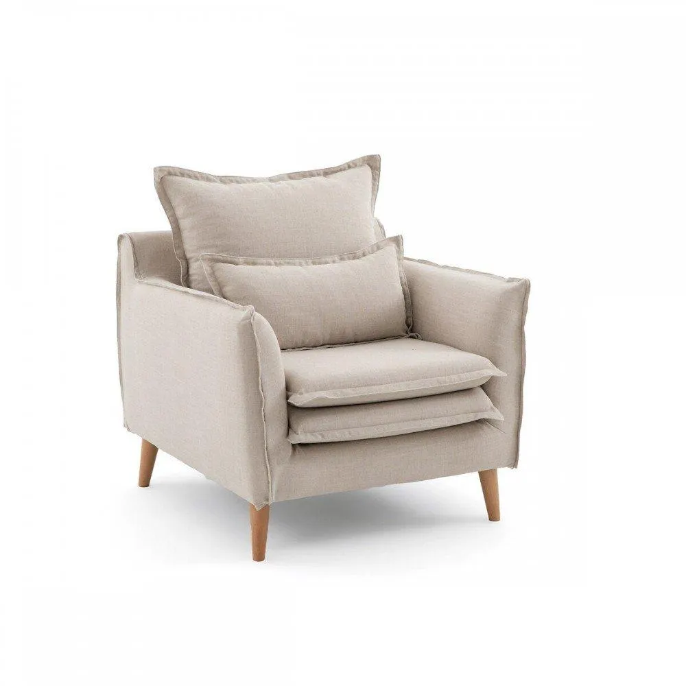 Marquesa - Sillón estilo moderno tela color beige